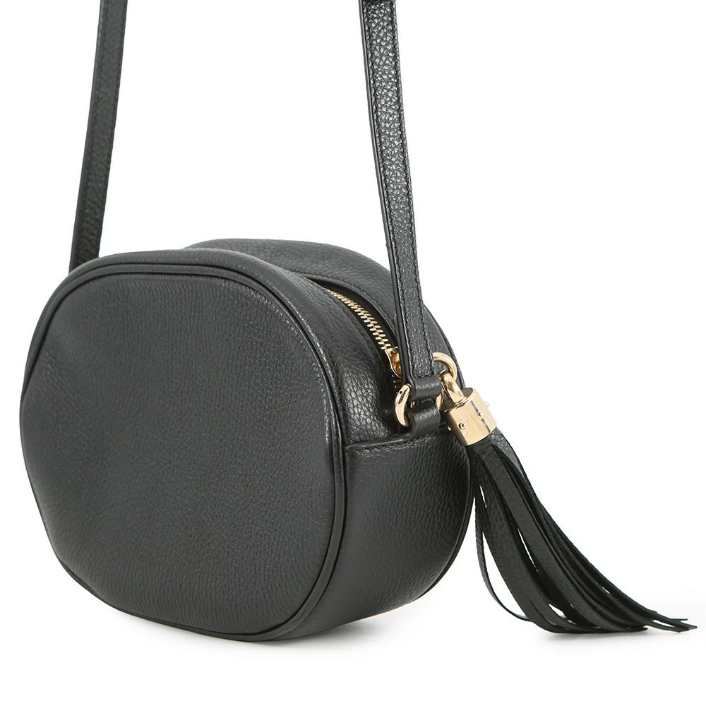 Gucci Soho Interlocking GG Leather Shoulder Bag Tassel Black - Picture 2 of 12
